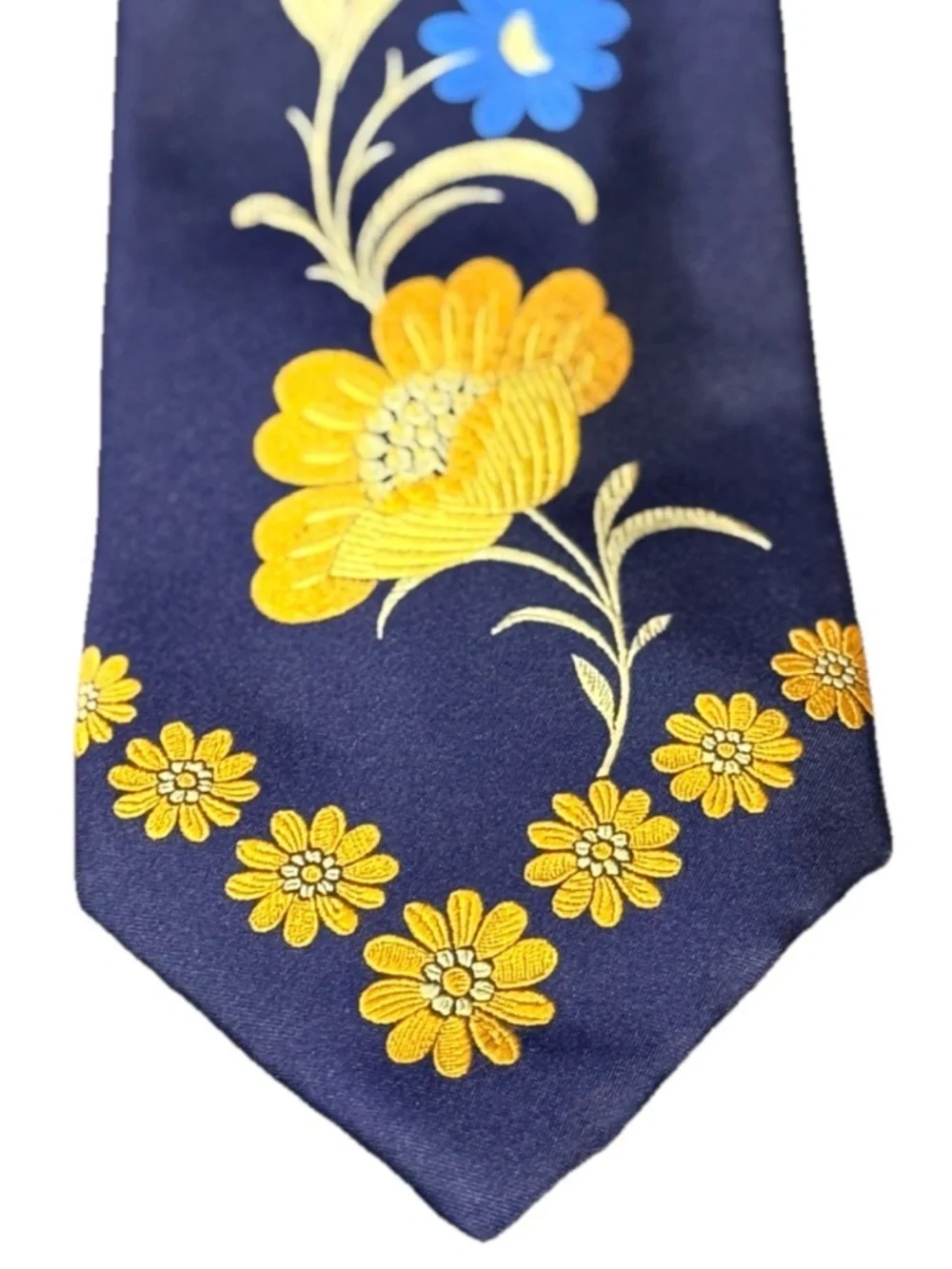 Kenzo Homme Silk Tie Navy Floral Botanical Made in Italy
